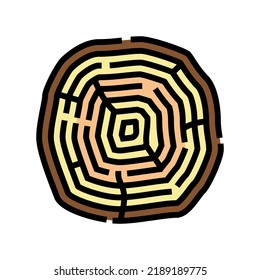 cut wood timber color icon vector. cut wood timber sign. isolated symbol illustration