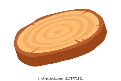 Cut wooden ring icon. Vector illustration