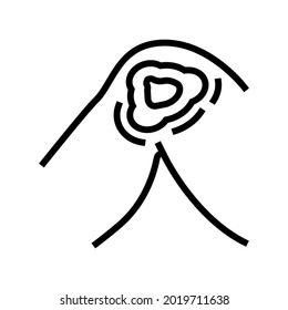cutaneous mucormycosis line icon vector. cutaneous mucormycosis sign. isolated contour symbol black illustration