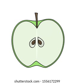 cutaway apple. apple icon. vector illustration. EPS 10.