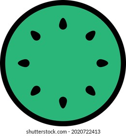 
Cutaway cucumber on a white background. For icons and packaging.