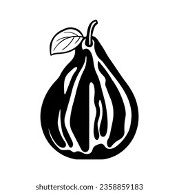 Cutaway Feigensymbol. Das Fruchtgradientensymbol, das Zeichen, die helle Feige für das Web oder Logo.