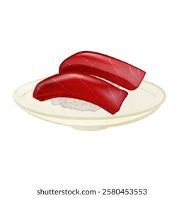 Cute 2 Pieces Of Sushi Red Meat