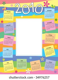 Cute 2010 Calendar with place for kidâ??s photo