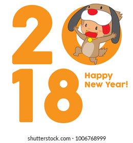 cute 2018 dog years greeting cards vector 