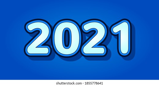 cute 2021 number typography  text effect for poster and banner 