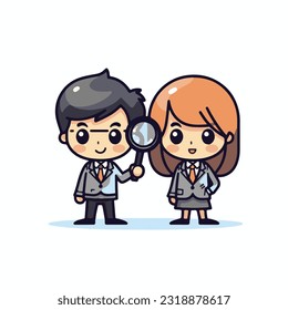 cute 2d cartoon style outline Japanese businessman