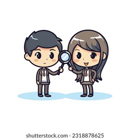 cute 2d cartoon style outline Japanese businessman