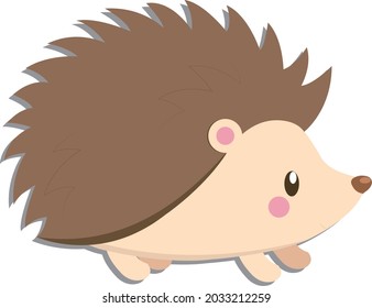 Cute 2D Hedgehog Cartoon Vector Art