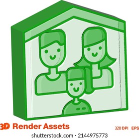 cute 3d assets of couple family, perfect for social media, game, website assets and many more