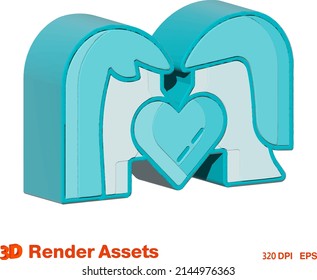 cute 3d assets of couple family, perfect for social media, game, website assets and many more