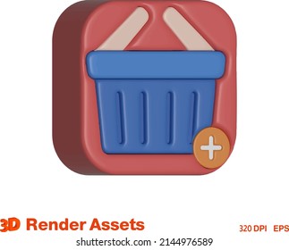 Cute 3d Assets Of Market, Perfect For Social Media, Game, Website Assets And Many More