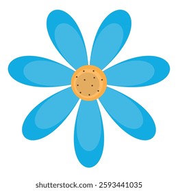 Cute 3d blue flower vector