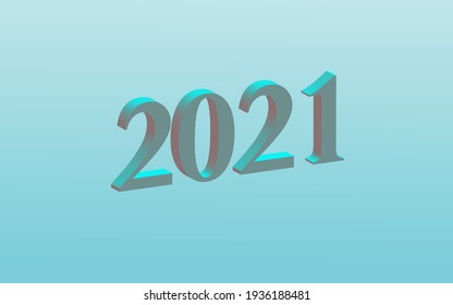 Cute 3d design 2021. pastel blue