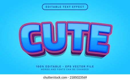 Cute 3d Editable Text Effect Template	
