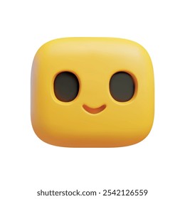 Icono de cara amarilla sonriente 3D, ilustración de emoji de Vector minimalista