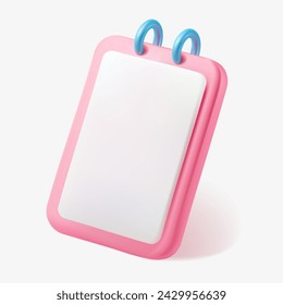 Cute 3d soft task list icon. Vector Illustration EPS10