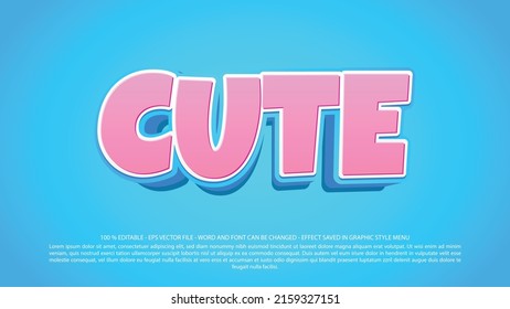 Cute 3d Style Editable Text Effect