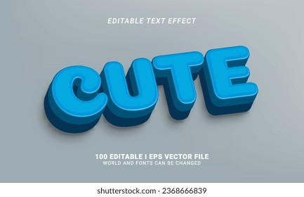 cute 3d style text effect