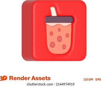 cute 3d vector assets of food shop, perfect for social media, game, website assets and many more