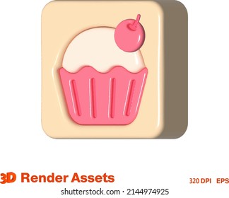 cute 3d vector assets of food shop, perfect for social media, game, website assets and many more