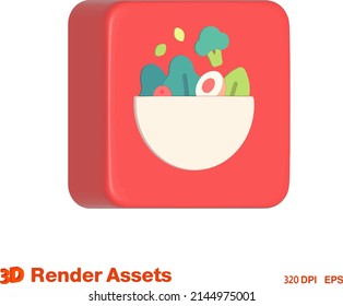 cute 3d vector assets of food shop, perfect for social media, game, website assets and many more