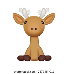 Cute 3D Vector Character Deer Toy