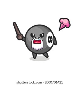 cute 8 ball billiard grandpa is getting angry , cute style design for t shirt, sticker, logo element