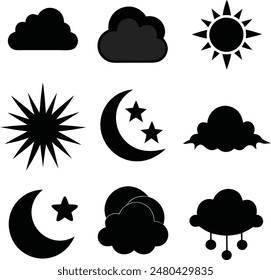 Lindo 9 icono Vector ilustración de silueta se ve bien