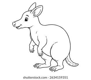 Cute aardvark Illustration Coloring Book
