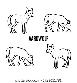 Ilustração Vetor Animal Aardwolf Bonito