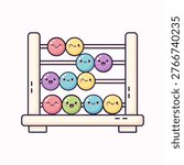 Cute abacus illustration in pastel educational theme