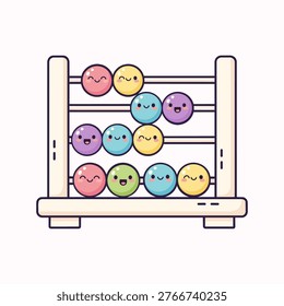 Cute abacus illustration in pastel educational theme Cute abacus illustration in pastel educational theme