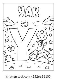 Cute ABC Alphabet Coloring Page Para Atividade Infantil Pré-escolar