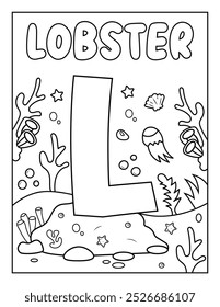 Cute ABC Alphabet Coloring Page Para Atividade Infantil Pré-escolar