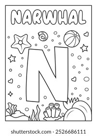 Cute ABC Alphabet Coloring Page Para Atividade Infantil Pré-escolar