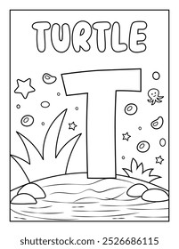 Cute ABC Alphabet Coloring Page Para Atividade Infantil Pré-escolar