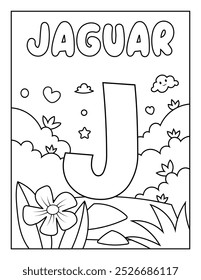 Cute ABC Alphabet Coloring Page Para Atividade Infantil Pré-escolar