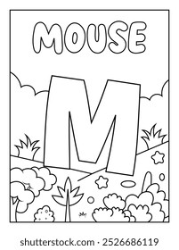 Cute ABC Alphabet Coloring Page Para Atividade Infantil Pré-escolar