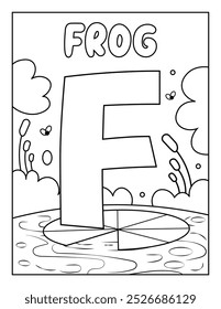 Cute ABC Alphabet Coloring Page Para Atividade Infantil Pré-escolar