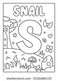 Cute ABC Alphabet Coloring Page Para Atividade Infantil Pré-escolar