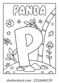 Cute ABC Alphabet Coloring Page Para Atividade Infantil Pré-escolar