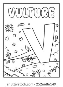 Cute ABC Alphabet Coloring Page Para Atividade Infantil Pré-escolar