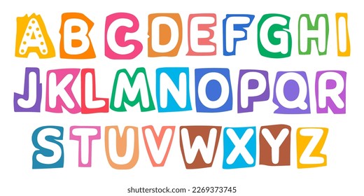 Cute ABC alphabet decorative letters. Alphabet For Children. Kids Learning Material. Card For Learning Alphabet