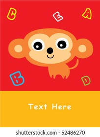 cute abc monkey greeting