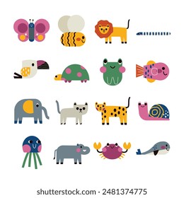 Cute Abstract Animal Vector Collection