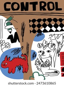 lindo control de ilustración de arte abstracto