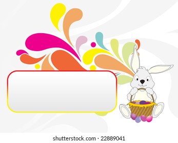 cute abstract background with bunny cartoon and place for text