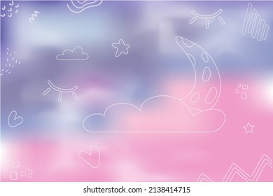 Cute abstract background with elements vector. Cute Gradient abstract background vector illustration. Romantic abstract background vector