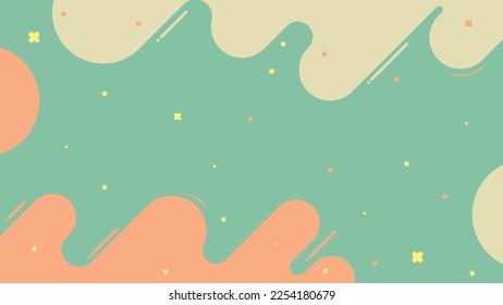 Cute abstract background graphic modern based soft color green and orange vector illustration template for website, poster, business card, presentation, social media post, flyer, brochure, wallpaper